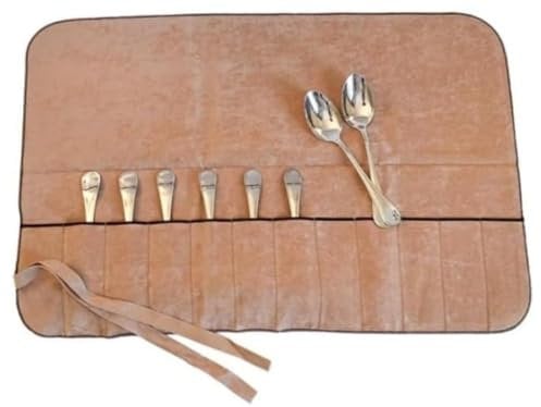 Hagerty Silver Guard Cutlery Roll funda para cubiertos de plata y plateados 59x40 cm I práctico portacubiertos con protección antideslustre para cucharas de frutas con 12 compartimentos