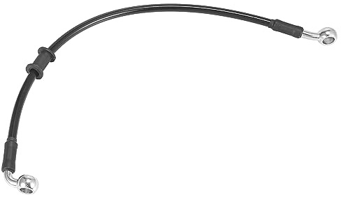 Motoforti 40cm 15.75 Moto Frein Embrayage Huile Tuyau Ligne Tube Noir | Silicone et acier inoxydable, courbure du banjo 28 degrés et 90 degrés, diamètre intérieur 10 mm