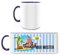 Manutextur Tasse mit Namen - personalisiert - Motiv Pirat - viele Farben & Motive - weiß/dunkelblau - persönliches Geschenk mit Wunsch-Motiv und Wunsch-Name