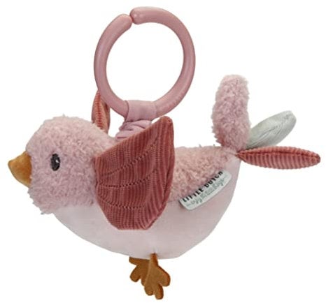 Little Dutch 8713 Stoff Aufziehtier Vogel Olivia Spielzeug für Babyschale/Kinderwagen - Flowers & Butterflies