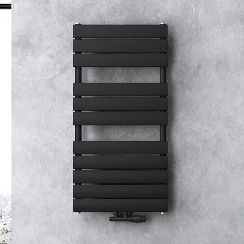 doporro Badheizkörper Heizkörper Bad Design Badheizung Flachheizkörper 100x60cm Anthrazit Paneelheizkörper Einlagig Horizontal 2in1 Mittelanschluss oder Seitenanschluss FH