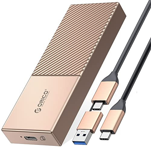 ORICO 20Gbps USB C to M.2 NVMe SSD Enclosure Reader, External Aluminum Adapter with UASP Trim, Supports M.2 2230/2242/2260/2280 NVMe SSDs (Rose Gold-20Gbps)