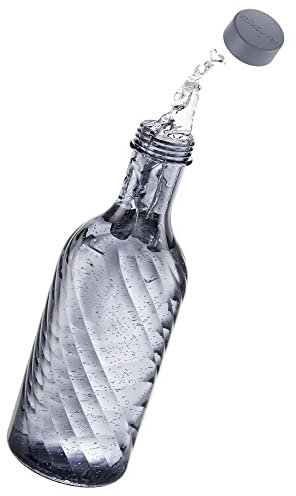 mixcover Designer Glasflasche in 2 Farben mit 0,65 Liter Fassungsvermögen Trinkflasche Glaskaraffe Karaffe Grau