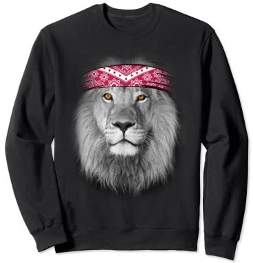 Lustiges Löwengesicht mit Bandana Sweatshirt