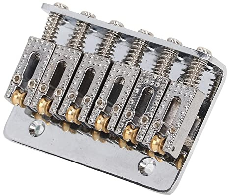 Pwshymi Chevalet de Guitare électrique, 6 Cordes Top Load Bridge 65 mm pour Remplacement(Argent)