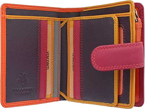 Visconti RB40 Damen Geldbörse und Geldbörse, weiches Leder, mehrfarbig, Orange multi, Mehrfarbiges, kleines, weiches Leder