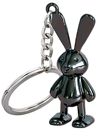 Schlüsselanhänger Hase, Schlüssel Anhänger Schwarz Hase Glücksbringer Schlüsselanhänger 3D Zinklegierung Für Dekoration Von Schlüsseln Und Rucksäcken