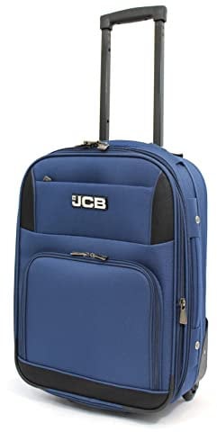 JCB 18 Cabin Approved Suitcase, Lightweight Airline Suitcase Luggage, Cabin Trolley Bag Case Telescopic - Navy - 18