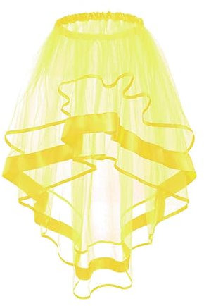 Ushiny Gonna Tutu di Carnevale da Donna Gonna Steampunk Lunga a Strati Gonne in Rete di Tulle Trasparente Costume da Ballo di Ballo per Donne e Ragazze