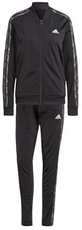 adidas Damen Essentials 3-Stripes Track Suit, Black/Multicolor, XXL