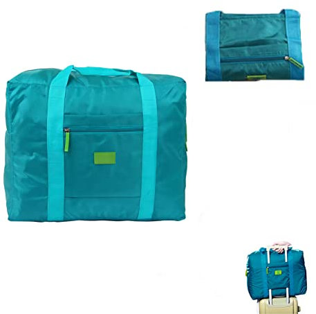 Faltbare Nylon Reisetasche,Groß Sporttasche Yoga Freizeit Sauna Turnbeutel Mommy Einkaufen Leicht Wochenende Tasche für Reisen, Weekender, Fitness, Training, Gym, Urlaub (Himmelblau)
