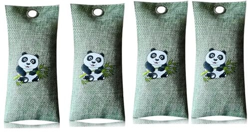 Sacs Purificateurs D’air,4 Pcs (4 x 75g)Éliminateur D'odeurs Naturel,Absorbeur d'odeur,Charbon Actif sans Odeur,Sacs à Charbon Actif pour Chaussures Voiture Cuisine Salle de Bain Frigo Bureau