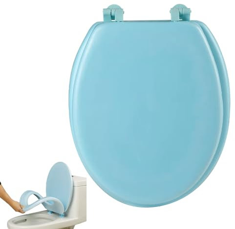 Family Toilet Seat Blue Toilet Seat EAV U-Shaped Waterproof Round Toilet Seat Minimalist Style Thickened Colored Universal Toilet Seat for Standard Toilets Bathroom