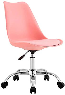 THINIA HOME Silla de Escritorio Ergonómica con Ruedas Eyre Silla Nórdica Acolchada Giratoria Moderna Altura Ajustable | Silla de Escritorio de Oficina Estudio Dormitorio 97x47x58cm