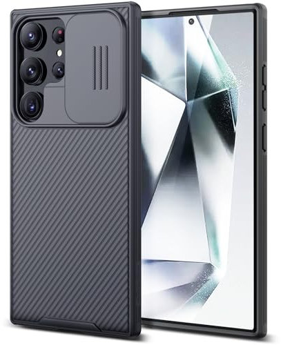 Nillkin CamShield Pro Samsung Galaxy S24 Ultra Hülle - Handyhülle Mit Kameraschutz Schild, Stoßfeste Kratzfeste Dünn Schutzhülle, Schwarz
