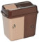 URBNLIVING 40L/60L/100L Duo Kitchen Bin Waste Garbage Can 2 Compartments With Base Connectors (Brown/Beige, 100 L)