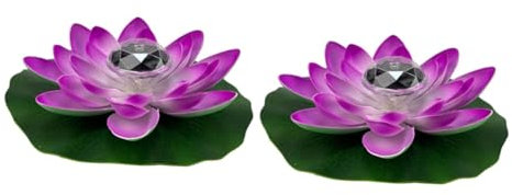 BESPORTBLE 2stücke Solar Lotus Licht Für Garten Wasserspielzeug Mit Solarbetriebene Lotusblume Für Pool Und Teich Blütenblätter Dekoration Für Außenbereich