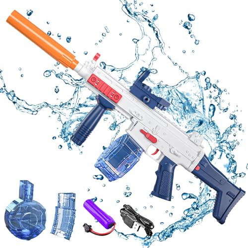 Wasserpistole Elektrisch,Elektrische Wasserpistole für Erwachsene und Kinder,Große Kapazität Wasserpistole,32ft Reichweite Wasserspielzeug Sommer Partys Schwimmbad