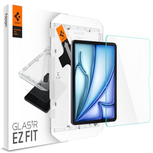 Spigen Glas.tR EZ Fit Verre Trempé compatible avec iPad Air 11 Pouces M3 (2025), iPad Air 11 Pouces M2 (2024), 1 Pièce, Kit d'installation inclus, Résistant aux Rayures, 9H Protection écran