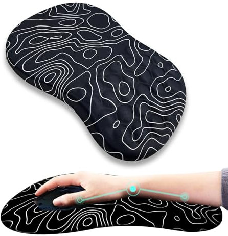 Ergonomic Mouse Pad with Wrist Rest Support, Massage Design Mouse Mat for Relief Carpal Tunnel Pain, Memory Foam Non-Slip Slope Massage Bulge (Topographic Contour)