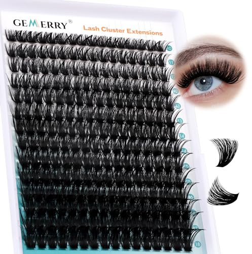 Einzeln Wimpern 100D DIY Cluster Wimpern 0.07 D Curl 10-18 Mix Individuelle Wimpern Extensions Wimpernverlängerung Volume Wimpernbüschel Wimpern zu Hause GEMERRY Wimpern (100D-0.07D-10-18mm)