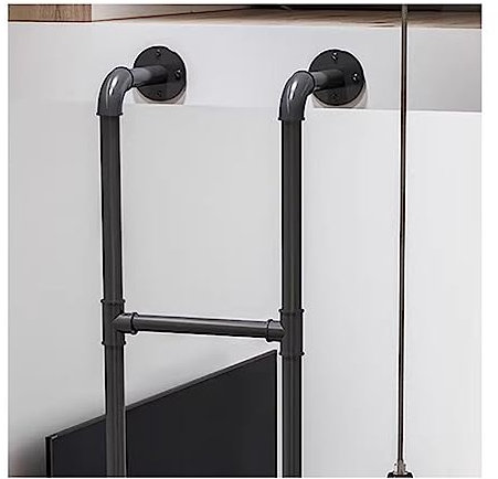 ZCFXIFGF Schwarze Etagenbett-Ersatzleiter, schmiedeeiserne Treppe für Doppel-/Queensize-/Einzel-Hochbett mit Beschlägen für Wohnmobil-Dachbodentreppen (Größe: 100 cm)