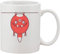 Red Round Fat Cat Hanging On The Ceiling Upside Down Scared Cartoon Ceramic Mug bnft
