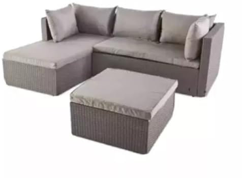 Replacement 8pc Cushions Covers Set Rattan Garden Chair Outdoor Patio Sofa Grey (Covers Only)