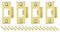 sourcing map 4Pcs Door Strike Plate, 70mm x 40.3mm Stainless Steel Latch Deadbolt Replacement Lock Strike Plate for Door Frame Door Jamb Reinforcement, Gold