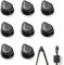 8 Pièce Crochets Adhésif de Voiture, Mini Gadget Voiture, Adhésifs Crochets d'Auto, Voiture Accessoires Intérieur pour Câbles de charge, Clés, Câbles USB, Câbles D'écouteurs (Noir)
