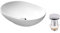 VBChome Waschbecken 50 x 38 cm Keramik Weiß Oval Waschtisch Handwaschbecken Aufsatzwaschbecken Komfortabel Modern Elegant Waschbecken mit Click-Clack Chrom
