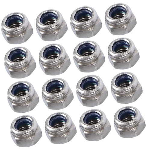 GLEAVI 100piezas Tuerca De Seguridad Acero Inoxidable Nylon Alta Resistencia Corrosión