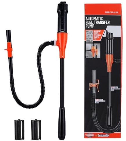 eROOSY Pompe de transfert de liquide à piles - Pompe de transfert électrique - Pompe à essence électrique - Pompe d'aspiration automatique portable pour carburant, huile, eau, gaz, réservoir de