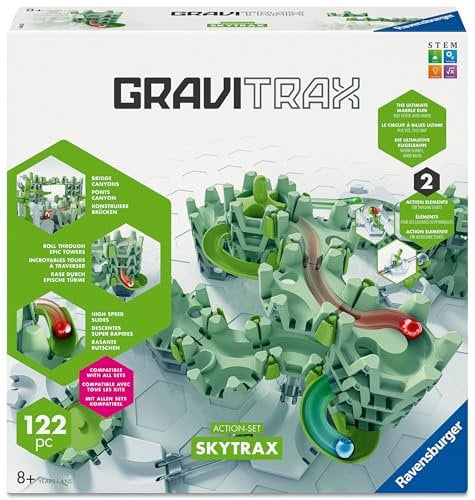 Ravensburger GraviTrax Action-Set Skytrax Innovative Kugelbahn neuen Funktionen Murmelbahn & Konstruktionsspielzeug ab 8 Jahren, kombinierbar mit Allen GraviTrax Produkten