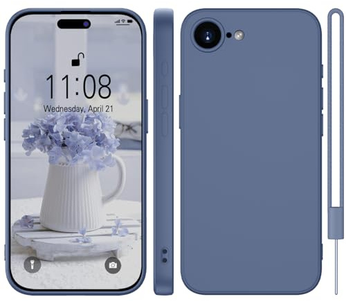 WXX für iPhone 16e Hülle Silikon Case, Handyhülle für iPhone 16e Dünn Slim mit Microfiber, Kratzfeste Rundumschutz Case Hülle für iPhone 16e 6.1'' Lavendel Gray