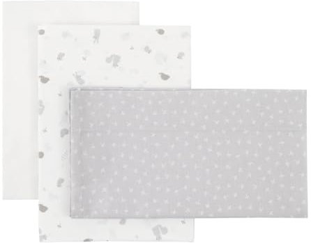 Cambrass - Juego 3 piezas sábanas de minicuna - bajera, encimera y funda almohada - 100% algodón - Ardi Gris