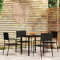 Fasba Garten Essgruppe Set 5-TLG. Gartengarnitur, Terrassenmöbel Set 4 Personen, Sitzgarnitur Gartenset Gartentisch Esstisch Gartenstuhl Tisch Stühle Schwarz