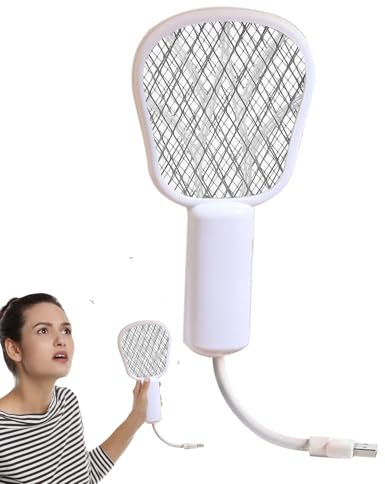 Fliegenklatsche – USB leistungsstarker elektrischer Fliegenvernichter | Outdoor Tagesbedarf für Terrasse Camping Hotel Reisen Küche Outdoor Camping
