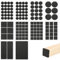141 Stück Filzgleiter Selbstklebend Schwarz 5 mm Dicke Anti Rutsch Pads Runde und Rechteckige Antirutsch Pads Filzgleiter für Stühle Sofas Schrank (8 Größen)