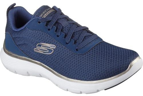 Skechers Flex Appeal 5.0 Uptake Textile Women's Navy/Gold Trainers - UK 4