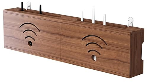 Luminexia Wooden Wall-Mounted Router Protection Box,Punch-Free Wifi Set-Top Box Shelf,Decorative Floating Shelf,For Storage And Organization Of The Desktop