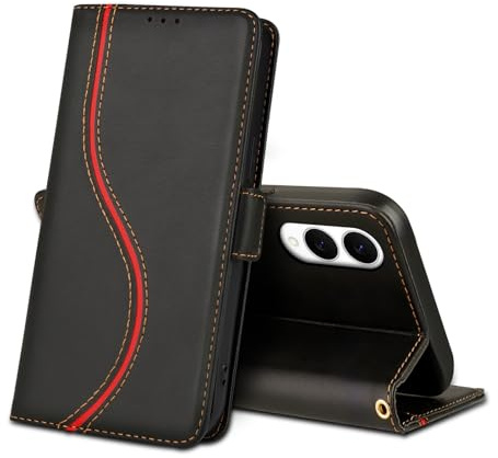 laddutoi Handyhülle für Samsung Galaxy S25 Edge 5G Hülle, PU Lederhülle Klapphülle mit Magnet Kartenfach Standfunktion, Flip Case Wallet Tasche Cover Schutzhülle für Samsung Galaxy S25 Edge, Schwarz