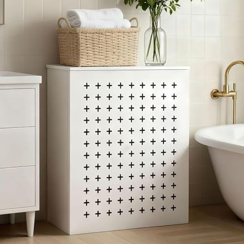 Cache-Radiateur blanc pour décoration d'intérieur 50cm 60cm 70cm 80cm 90cm 100cm Couvercle de radiateur à motif croisé avec étagère supérieure(50x80x15cm)
