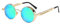 BOZEVON Punk Rond Lunettes de soleil - Classique Métal Cyclisme Retro Lunettes de soleil pour les femmes Hommes Or-Miroir vert