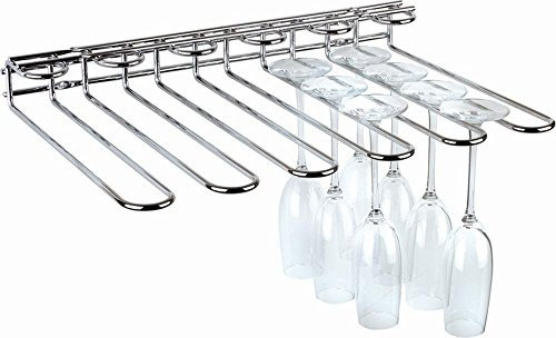 APS 2er Set Gläserschiene 45 x 32 cm, H: 6 cm Metall, verchromt, 6 mm stark eine Schiene bietet Platz für 20 Gläser 93400 x 2