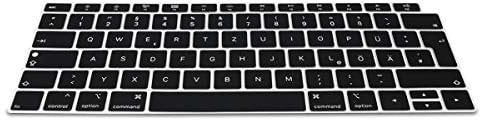 kwmobile Silikon Tastaturschutz für Apple MacBook Air 13 Retina (ab Ende 2018) A1932, A2179 - QWERTZ Keyboard Cover Abdeckung - Schwarz Transparent