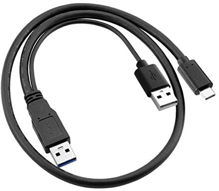 ChenYang Câble Y Type-C vers USB 3.0 mâle et USB 2.0 double données pour ordinateur portable et disque dur