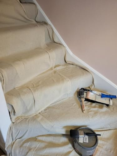 Cotton Dust Sheets for Painting & Decorating | Paint Sheets | Drop Cloth | Painting & Paint Cover Sheets | Dust Sheets for Furniture | Washable and Reusable | (Cotton, 24ft X 3ft – 7.3m x 0.91m) (3)