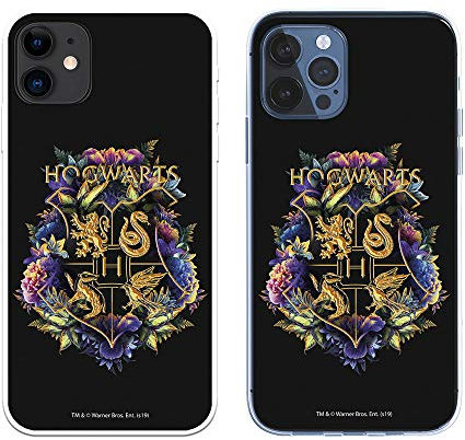 Schutzhülle für iPhone 12 - iPhone 12 Pro, offizielles Harry Potter Hogwarts Floral zum Schutz Ihres Handys, flexibles Silikon, offizielles Lizenzprodukt von Harry Potter.