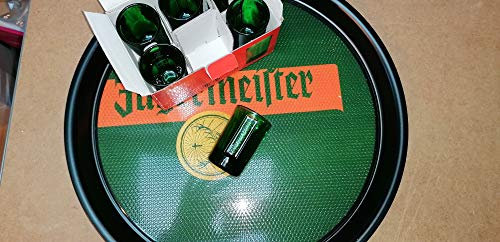 Jager - Set di 6 bicchieri da 2 cl + 1 vassoio da 40 cm, colore: Verde